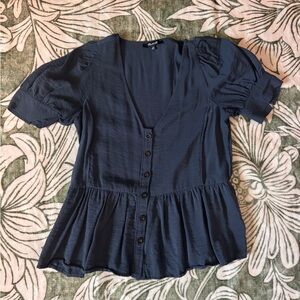 Madewell Deep Blue Button-Down Blouse